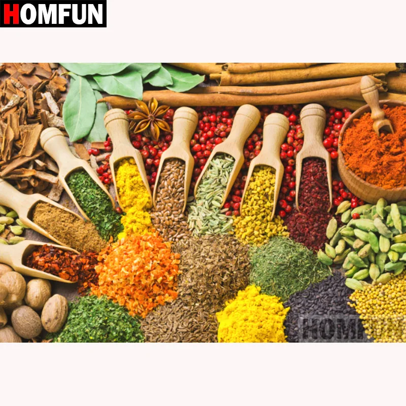 Алмазная 5d-картина HOMFUN кухонная приправа вышивка крестиком с полными