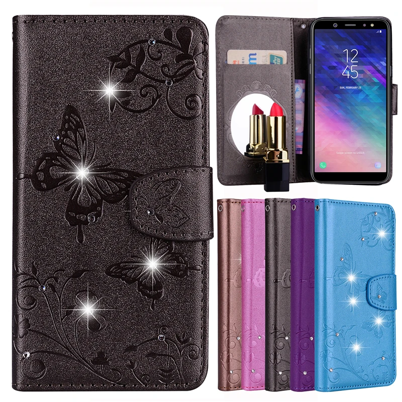 Фушунь для Oneplus 6 отпечатаны Бабочка цветочный узор из искусственной кожи со