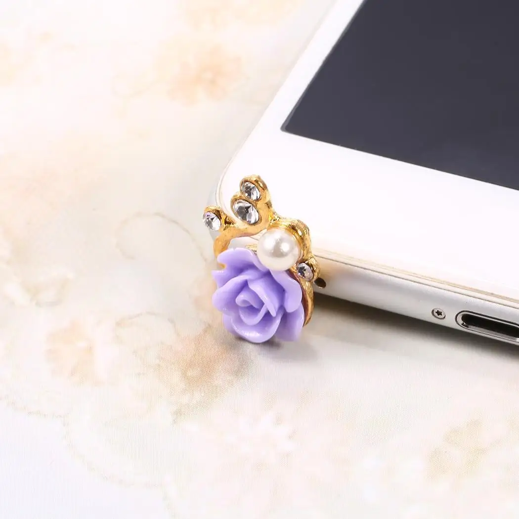 Фиолетовый телефон горный хрусталь розовый мобильный форма Джек цветок