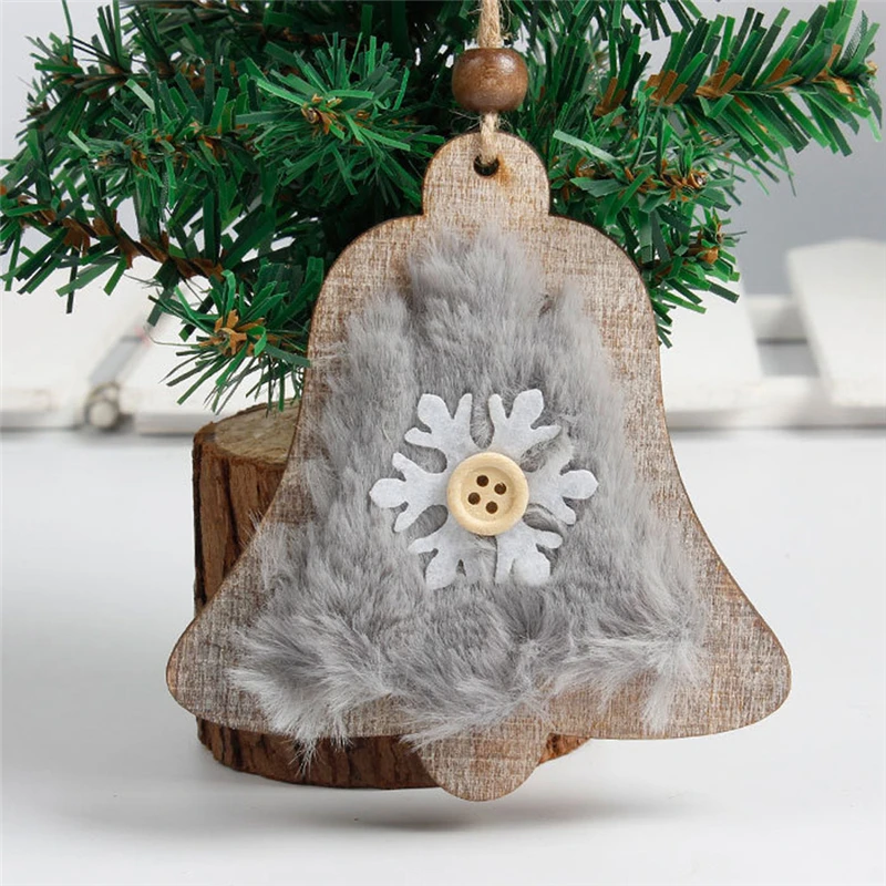 C Снежинка деревянные украшения деревенская Рождественская елка висячий