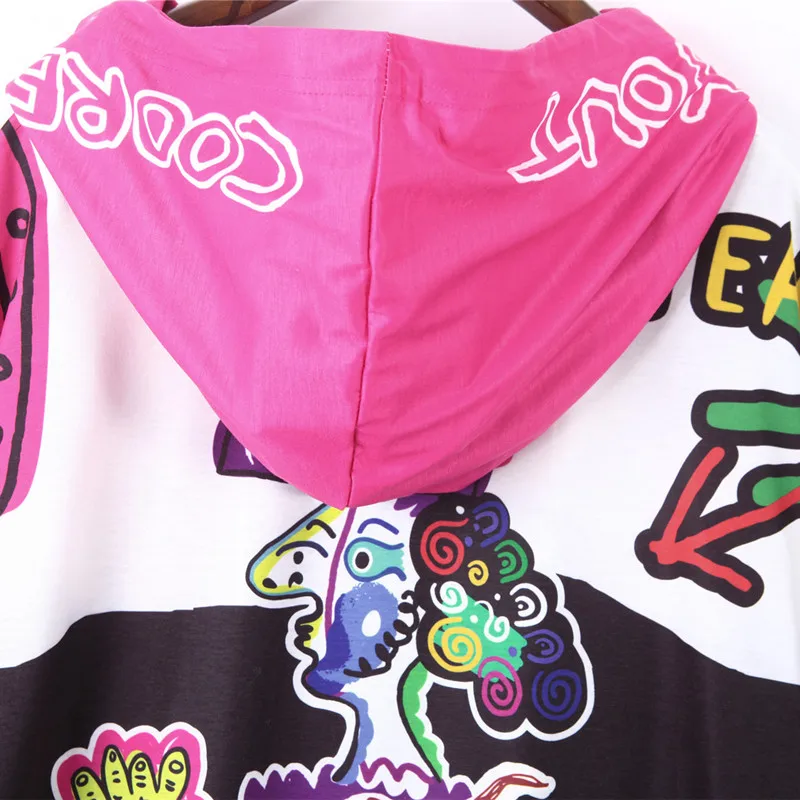 2020 хип хоп Длинный топ летняя Европейская мода Граффити уличный женский