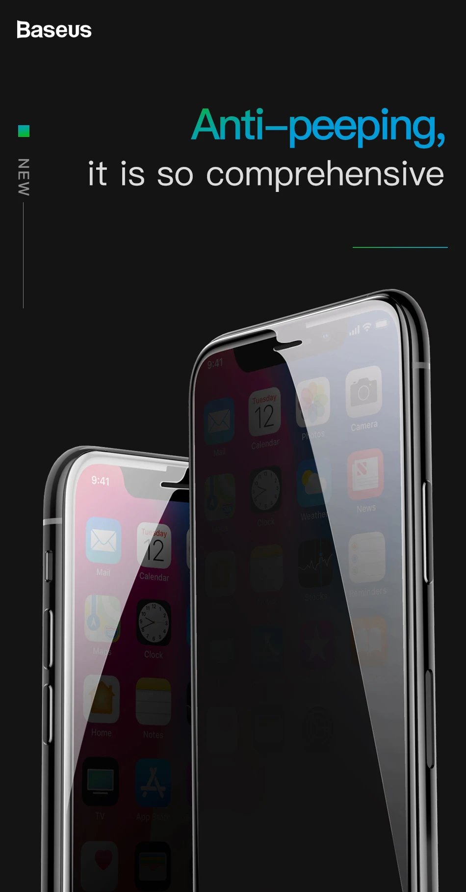 Baseus конфиденциальности Защитная пленка для экрана, защита для iPhone Xs Max XR X S R против подглядывания защитное закаленное Стекло пленка для iPhoneXs