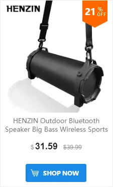 HENZIN 20 W Беспроводная Bluetooth Колонка супер колонка для басов HIFI стерео с флеш-картой памяти TF AUX громкой связи 4000 mAh банк питания для iPhone