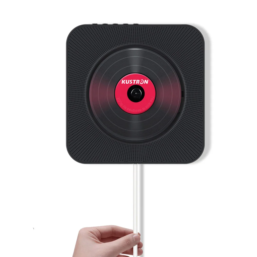 Черный Настенный Bluetooth cd-плеер, потяните переключатель с дистанционным HiFi динамиком USB привод плеер разъем для наушников AUX вход/выход - Цвет: Черный