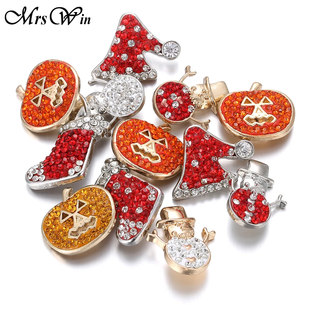 10 шт./лот Рождество оснастки Jewelry Санта Клаус носки из металла 18 мм кнопки