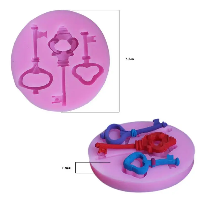 DIY винтажные Ключи силиконовая форма для торта карамельный пудинг кремниевая