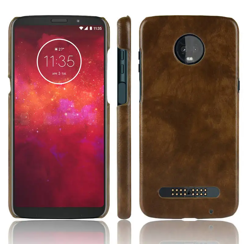 Чехол для Motorola Moto Z3 Play чехол Жесткая обложка на заднюю панель из искусственной