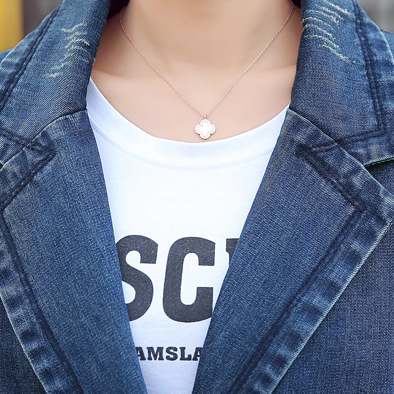 2017 spring new jeans coat fashionable long loose female tide | Женская одежда