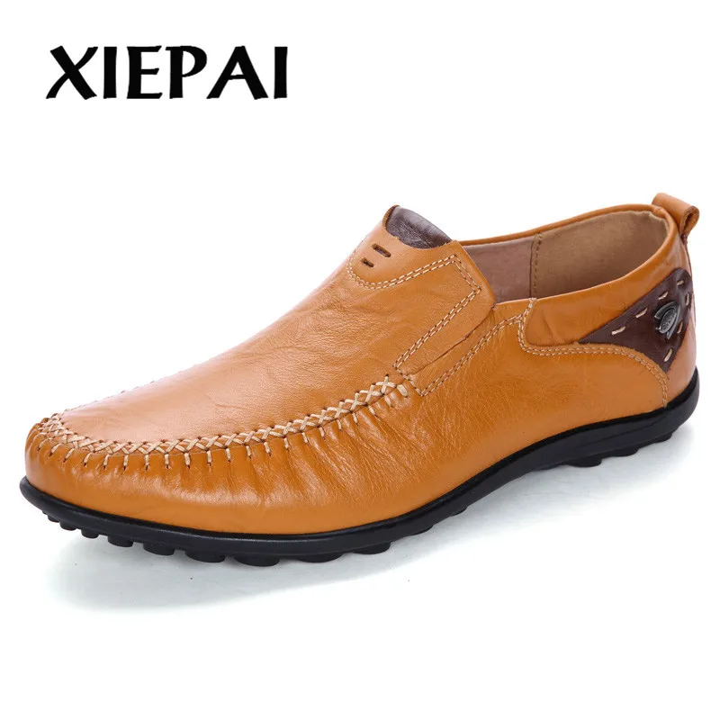 2019 2 Styles Spring Summer Footwear Men Leather Casual Shoes Big Size 39-47 Brand Fashion Man Slip-on Loafers Moccasins | Обувь