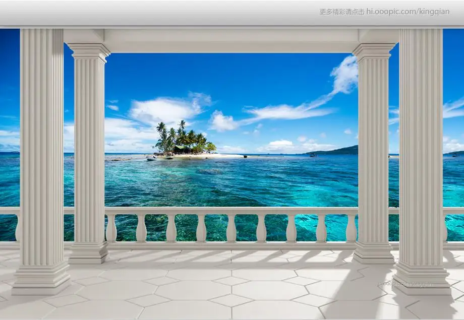 Настенные 3d обои на заказ красивые нетканые с видом море для гостиной ванной