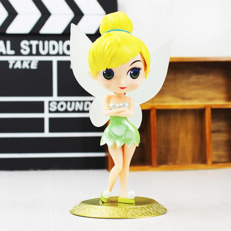 Tinkerbell A 12 см Q Posket фигурка принцессы Мулан Белоснежка, Рапунцель София фигурка торта украшения ПВХ модель игрушки подарки на день рождения для девочек - Цвет: Tinkerbell A