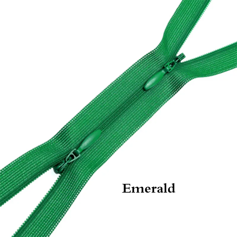 emerald 10 шт. детская одежда с двойной головкой, невидимая молния, 60 см, длинное летнее платье, платье для грудного вскармливания, рюкзак - Цвет: emerald
