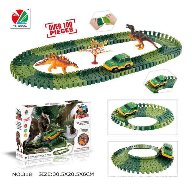 100pcs Dragon Железная дорога магический мини дорожный световой гибкий ж/д светящийся гоночный трек набор 28/96/144/192 шт Детские Машинки Игрушки для мальчиков подарок - Цвет: 100pcs Dragon