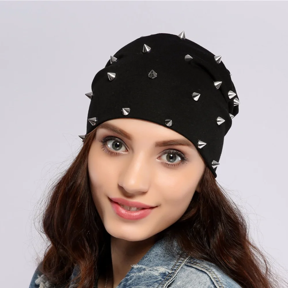 Geebro женские шапки с серебряными заклепками шапка Весенняя Повседневная