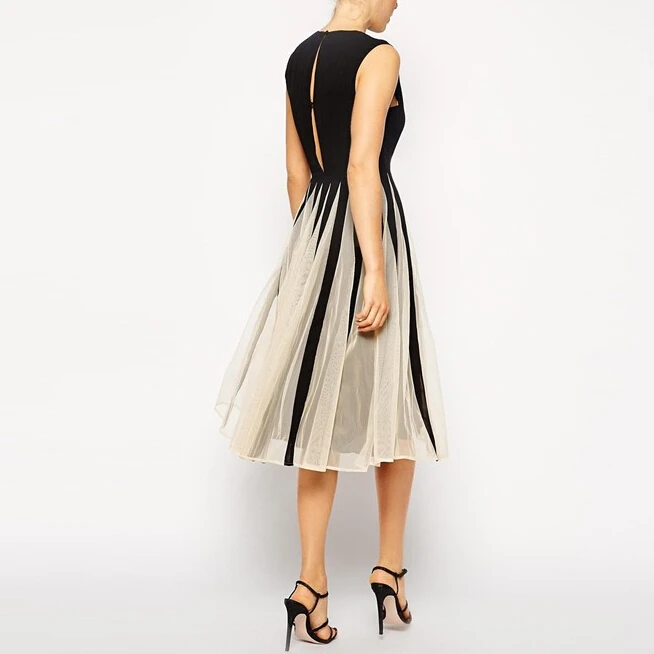 Женское шифоновое платье с принтом черное винтавечерние ное без рукавов модель