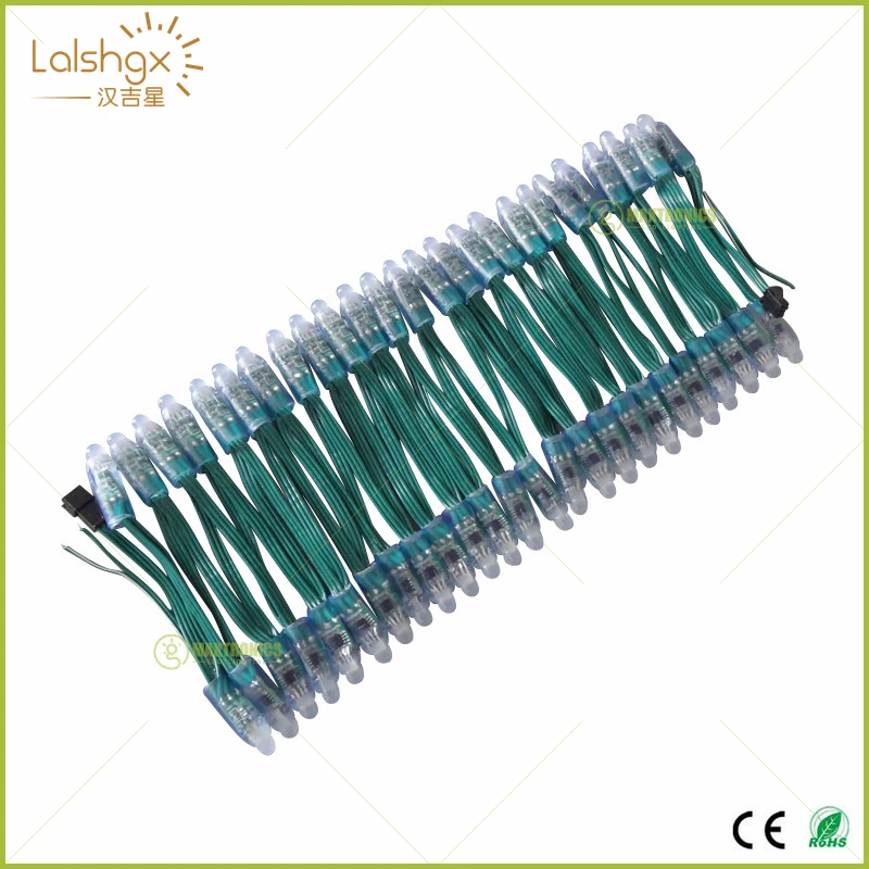 100 шт. WS2811 IC RGB светодиодный модуль шнура DC5V DC12V 12 мм зеленый провод водонепроницаемый IP68 цифровой полноцветный светодиодный светильник