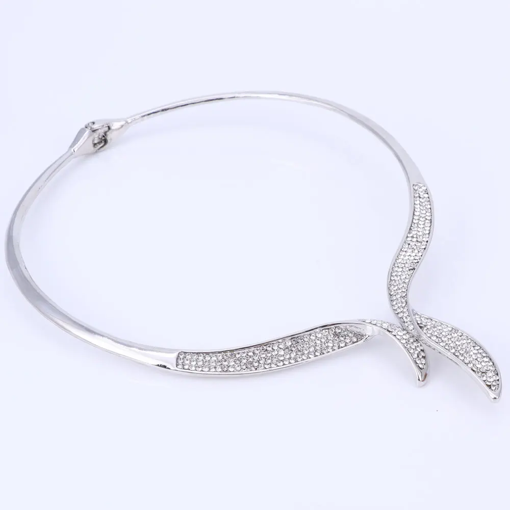 Серебряный набор украшений для женщин ожерелье серьги Высокое качество