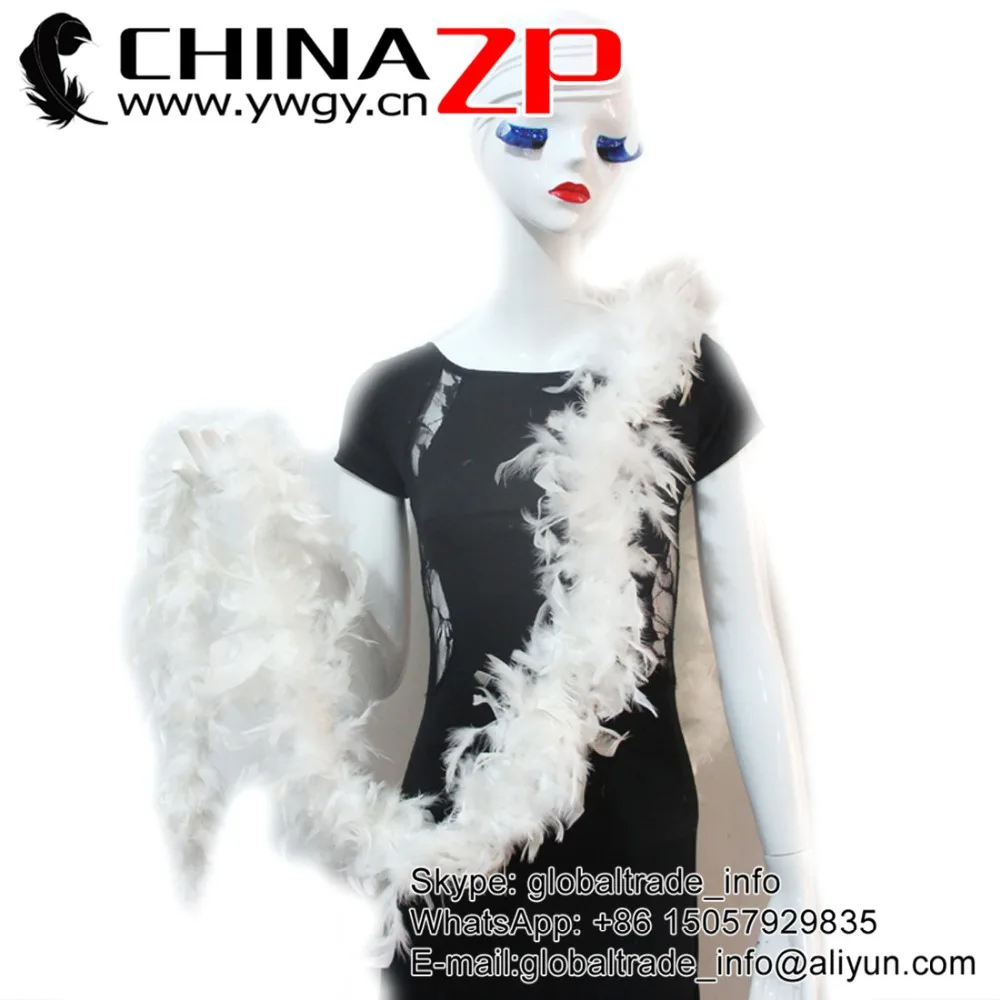 

CHINAZP Good Quality 40g 10yards/lot Off White Turkey Feather Chandelle Boa
