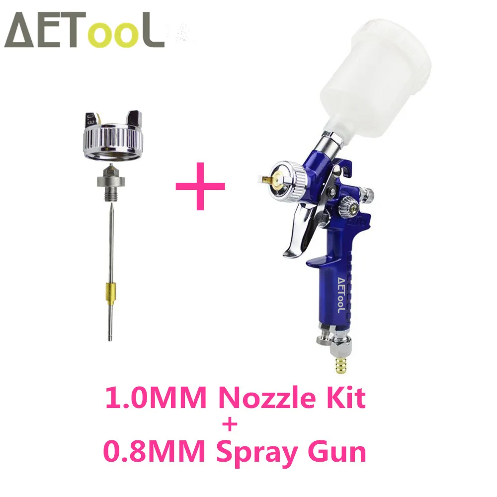 SET 3 Набор для замены насадки AETool 0,8 мм/1,0 мм+ профессиональный краскопульт Синие Мини пневматические краскопульты Аэрограф для окрашивания автомобиля - Цвет: SET 3