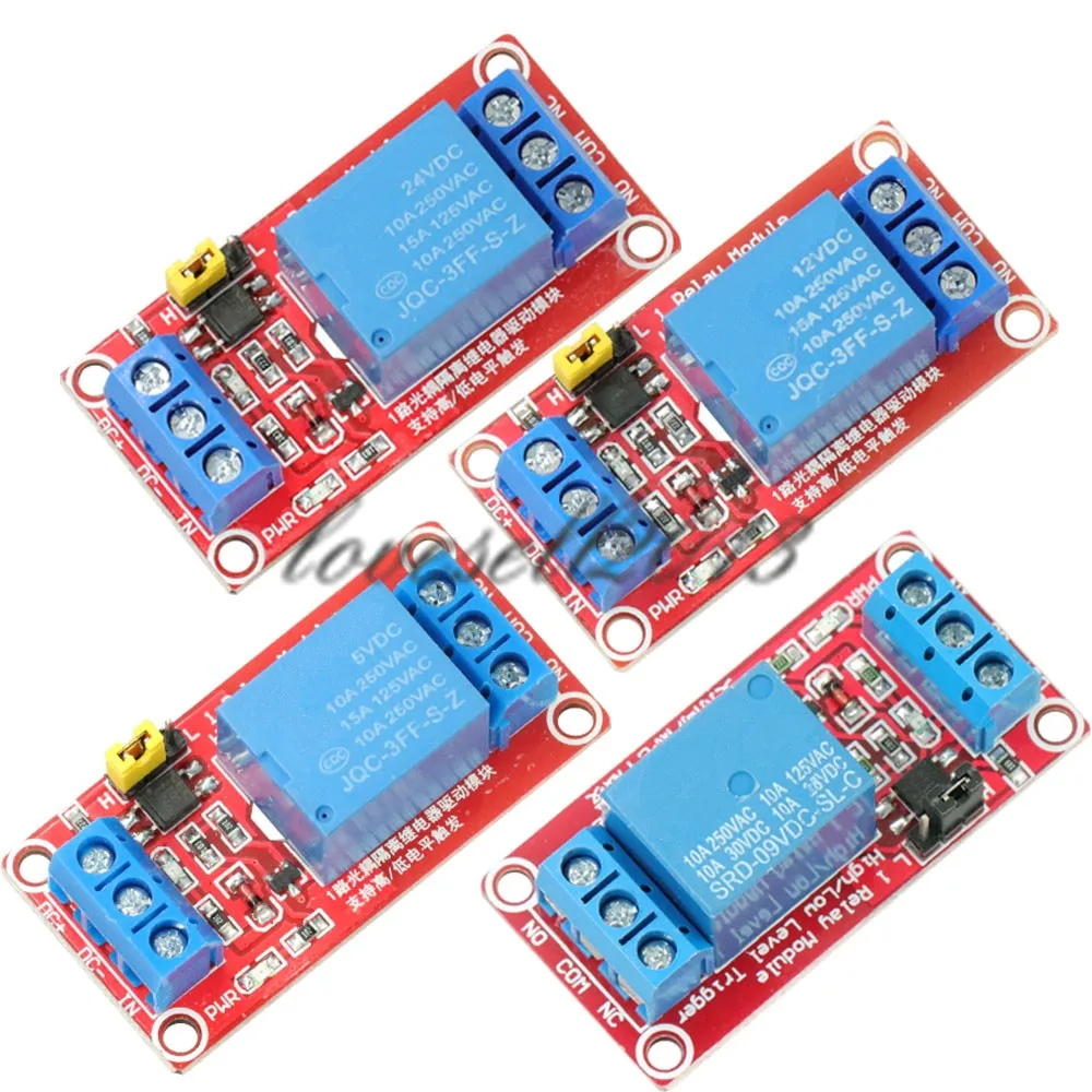 

DC 5V/9V/12V/24V 1 channel Optocoupler Relay Module Support high and low trigger NEW