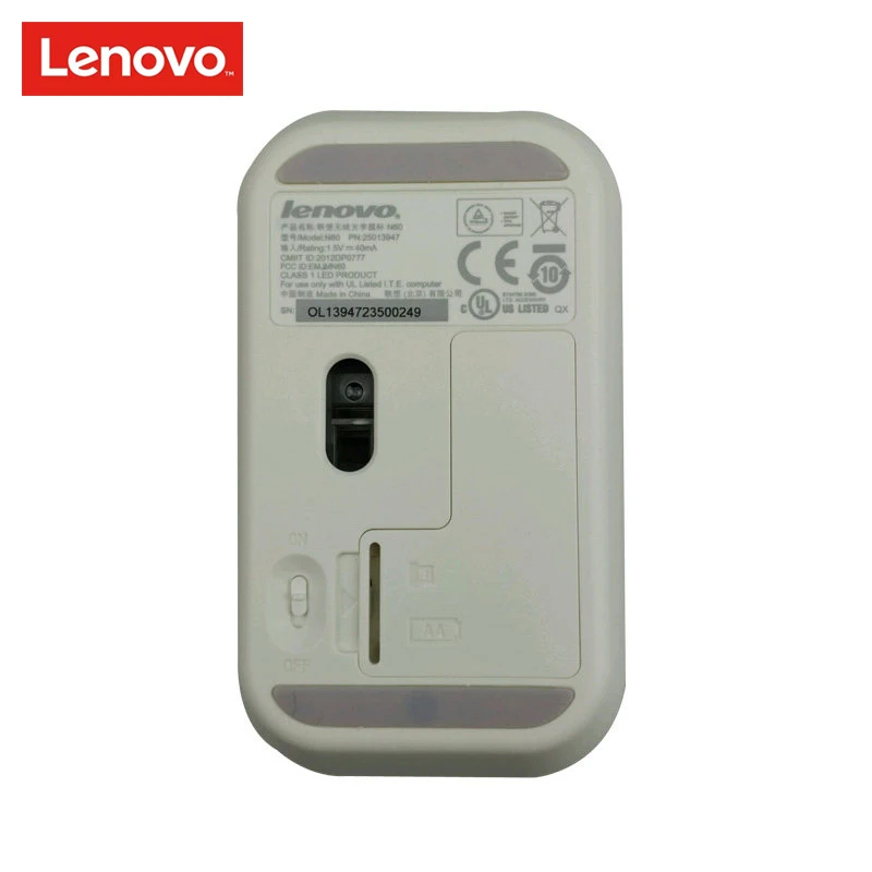 LENOVO N60 2 4 ГГц Беспроводная мышь с офисной мышью 1000 dpi мыши портативные черные/серые