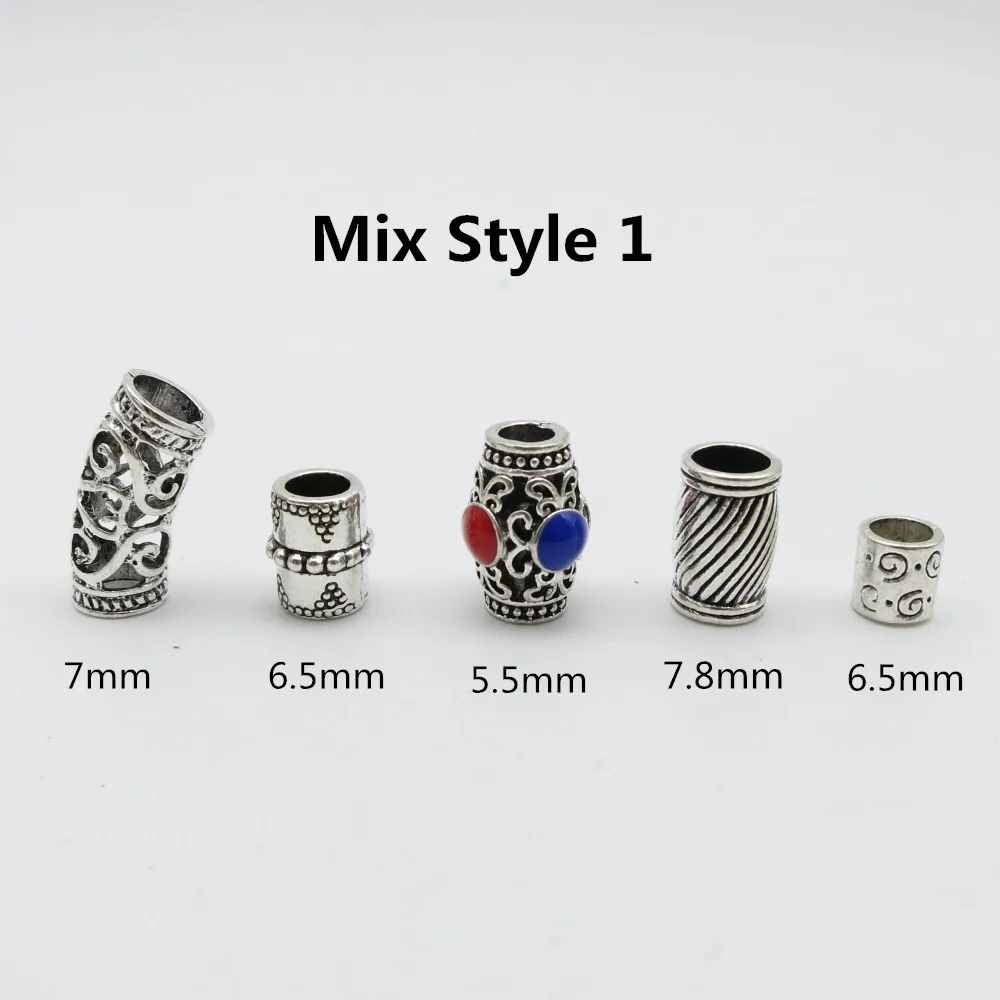Mix Style 1 5 шт./упак. разных стилей Viking, подвязанные лентой, с объемной волной, бороды, дредлоки, для увеличения объема, бусины кольца трубки для Аксессуары для волос - Цвет: Mix Style 1
