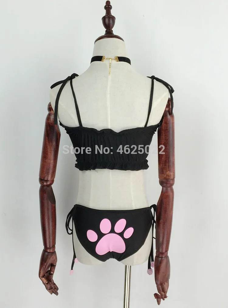 Бюстгальтер с замочной скважиной Neko Cat костюм для косплея набор трусов