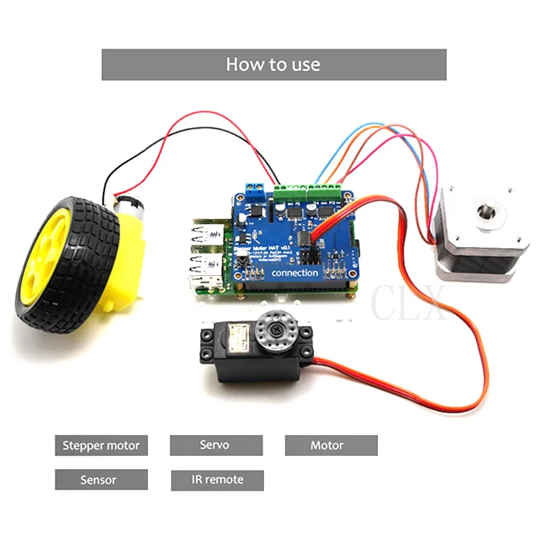 Raspberry Pi 3 Мотор шляпа полная функция робот плата расширения Поддержка Raspberry Pi 3/2B/B+(шаговый/Мотор/сервопривод/ИК-пульт