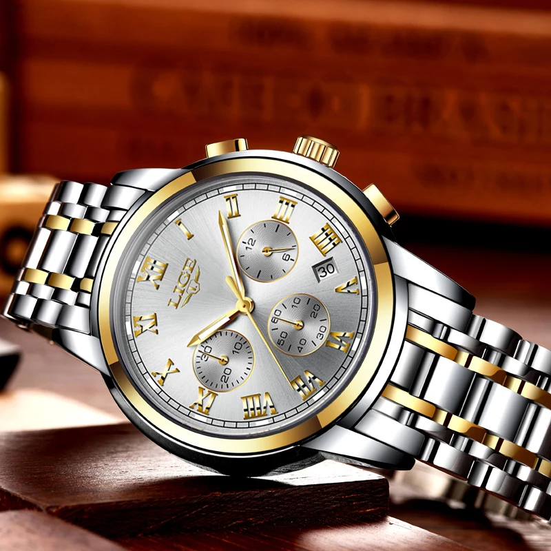 LIGE 2019 Men's Watches Military Luxury Watch Mens Quartz Stainless Steel Clock Fashion Chronograph Man Relogio Masculino | Наручные