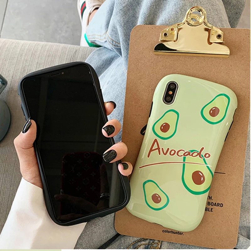 GlamPhoneCase маленький свежий персиковый чехол для телефона авокадо iPhone X XS Max XR Мягкий