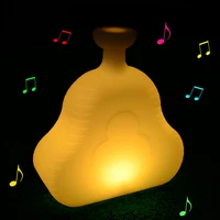 outdoor waterproof decoration night light usb rechargeable rgb bluetooth speaker table led lamps with 24 keys remote control
