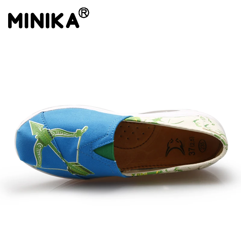 Minika/женская повседневная обувь дышащая на платформе для похудения танкетке