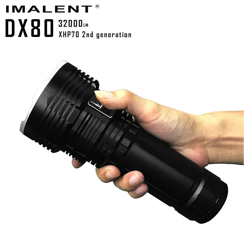 IMALENT DX80 перезаряжаемый светодиодный фонарик Cree XHP70 32000 люмен фонарь 806 метров мощный фонарик для поиска