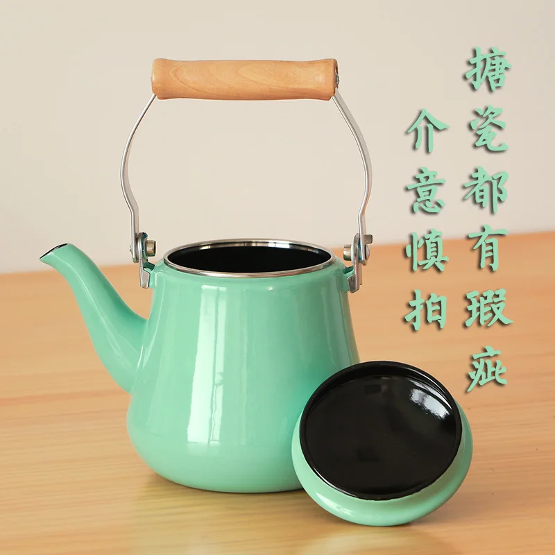 Фарфор в японском стиле эмалированный чайник воды дерево hanlde холодный газовая