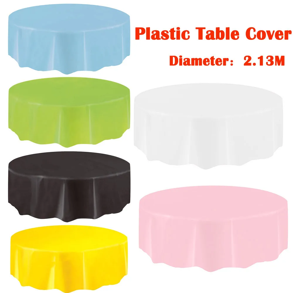 

Large Plastic Circular Table Cover Cloth Wipe Clean manteles Party Tablecloth Covers nappe de table rectangulaire table cover