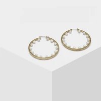 amorita boutique fashion geometry designpearl roundabout earrings
