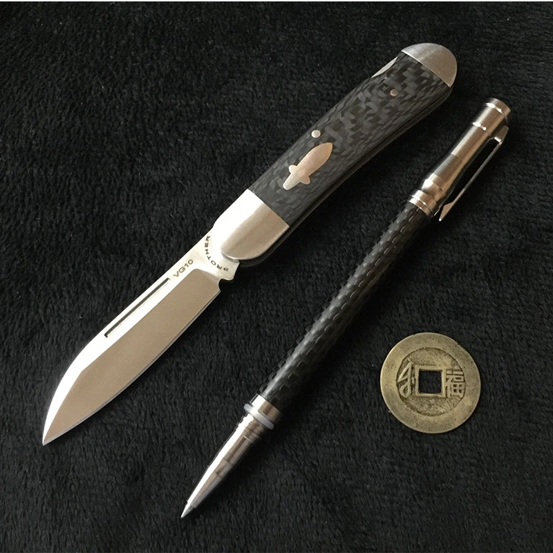 [Brother 1503] 60HRC карманный нож, современные складные ножи VG10 из стали, папка из углеродного волокна, тактическая коллекция инструментов для повседневного использования