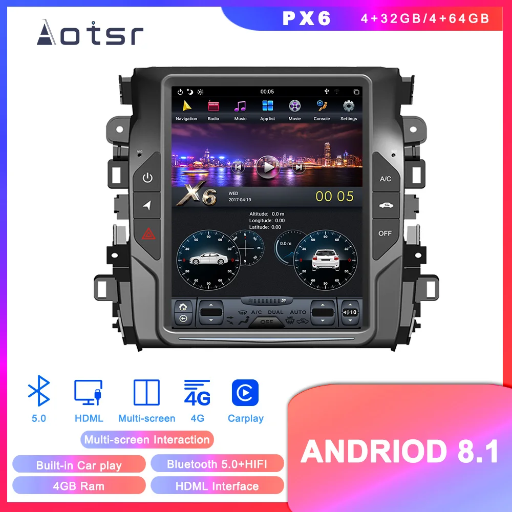 

Tesla style Android 8.1 GPS Navigation Car DVD Player For Honda Avancier 2017 2018 Car Auto radio stereo multimedia player 4+64G
