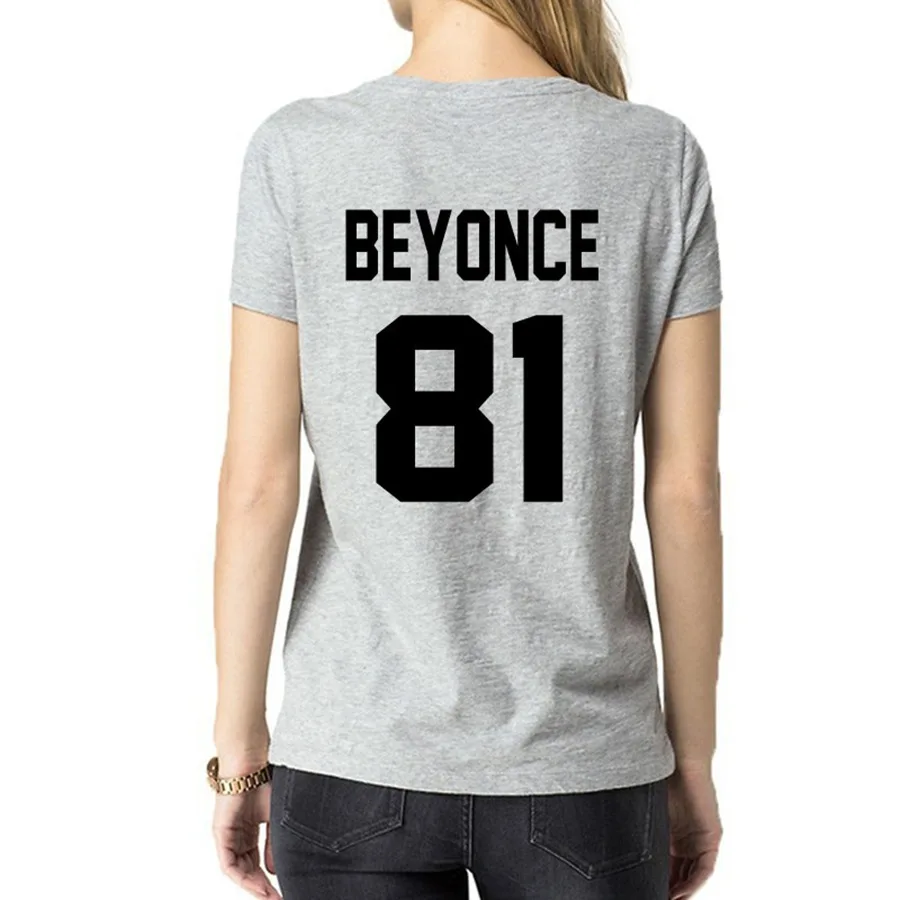 BEYONCE 81 Футболка с принтом на задней стороне Beyonce год рождения графическая