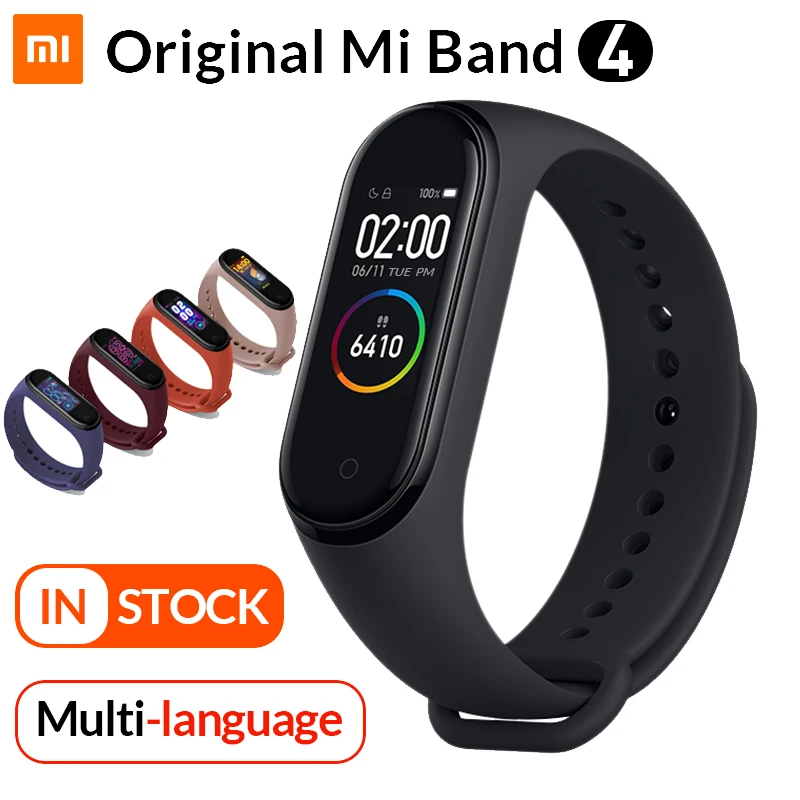 Оригинальный музыкальный смарт браслет Xiaomi Mi Band 4 Miband для фитнеса с пульсометром