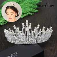 elegance princess vintage beads crystal rhinestones artificial pearl wedding tiara crown bridal wedding hair accessories