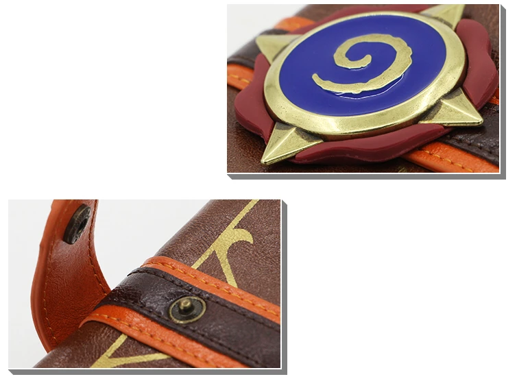 Кошелек Hearthstone с 3D логотипом кошелек тремя складками из натуральной кожи подарок