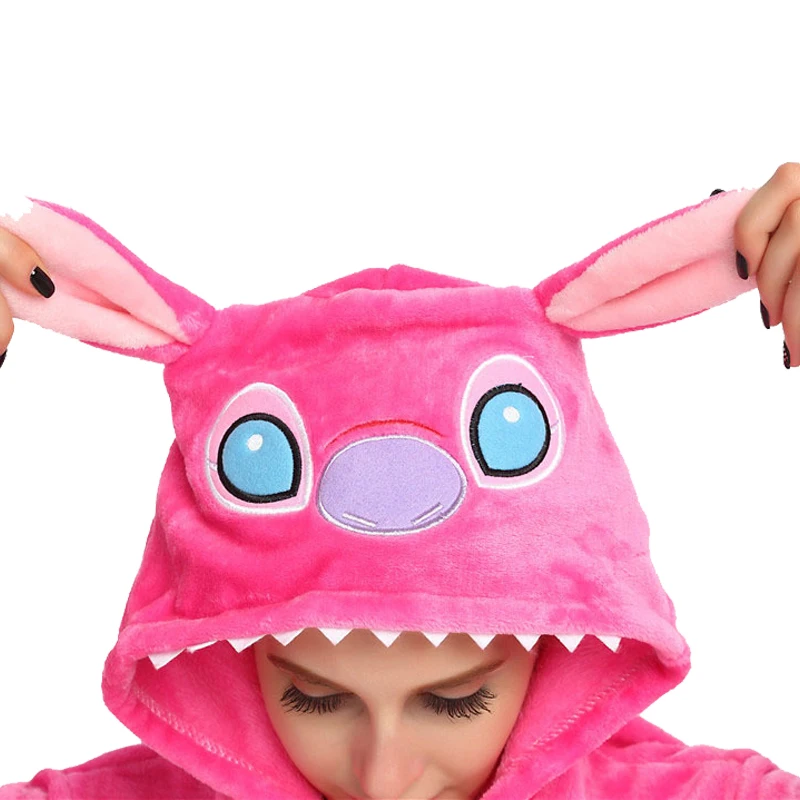

Adorable Stitch Onesies Women Men With Slippers Kigurumi Adult Cartoon Rose Pajamas Suit Jumpsuit Carnival Party Anime Outfit