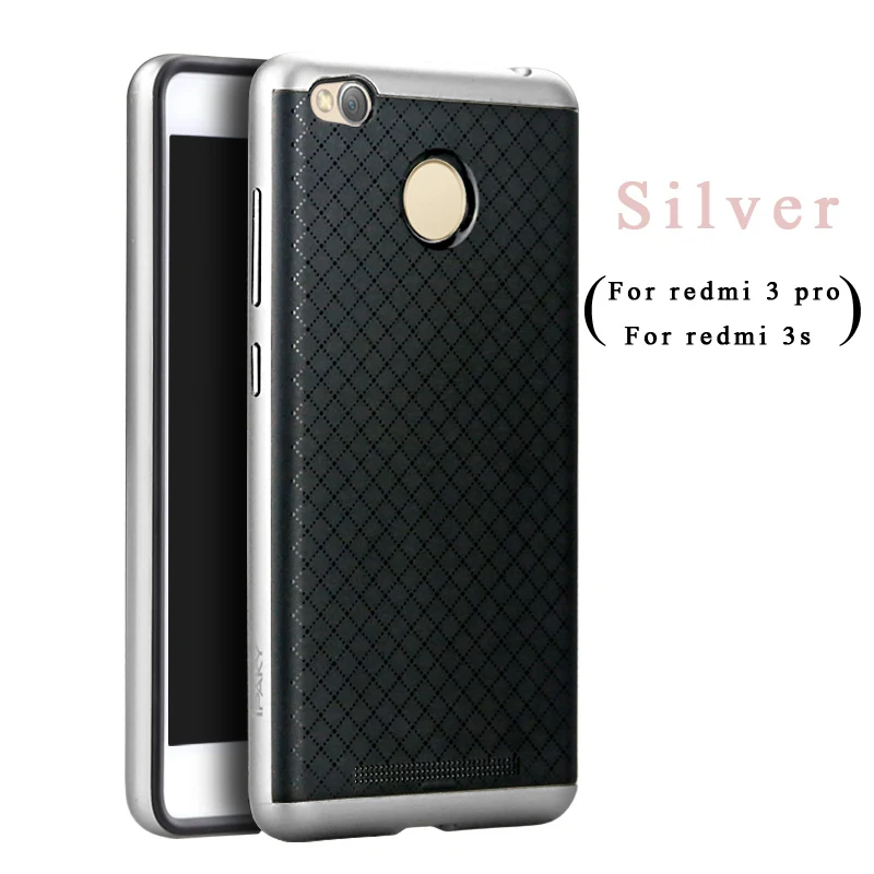 Silver for 3S Чехол для Xiaomi redmi 3 iPaky защитный бампер для ПК+ силиконовая задняя крышка для Xiaomi redmi 3s крышка redmi 3 pro Чехлы 5,0" - Цвет: Silver for 3S