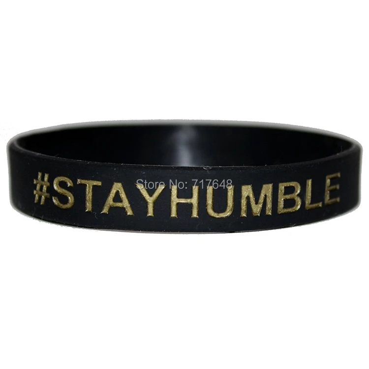 200 шт. черный с золотым ремешком оставайтесь скромным силиконовые браслеты