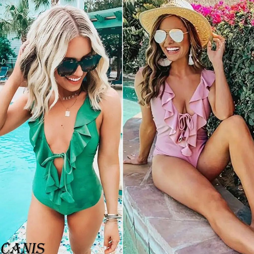 Женский цельный бандажный купальник пуш-ап купальный костюм бразильский