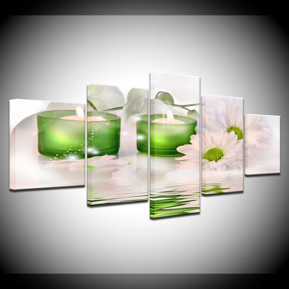 5 шт. Настенная картина с изображением хризантемы|Рисование и каллиграфия| |