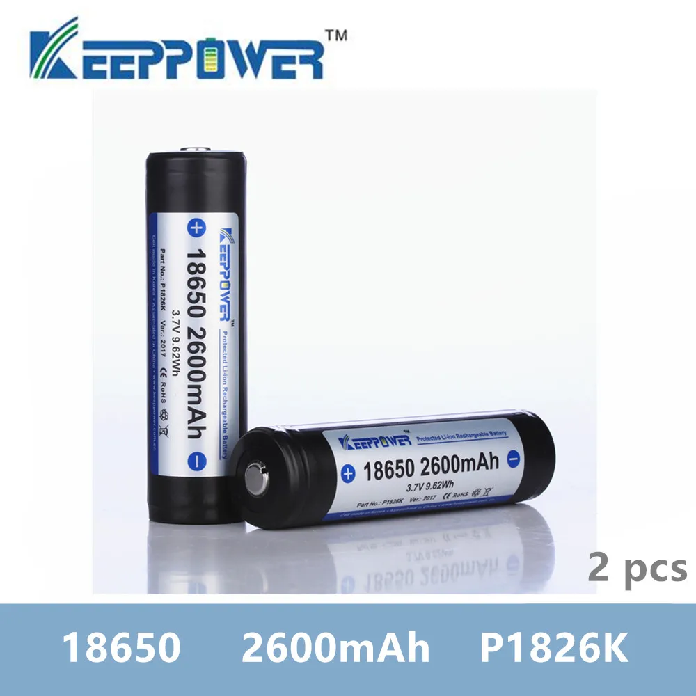 Оригинальный аккумулятор KeepPower 2600 мАч 18650 Защищенный Литий ионный P1826K Сделано в