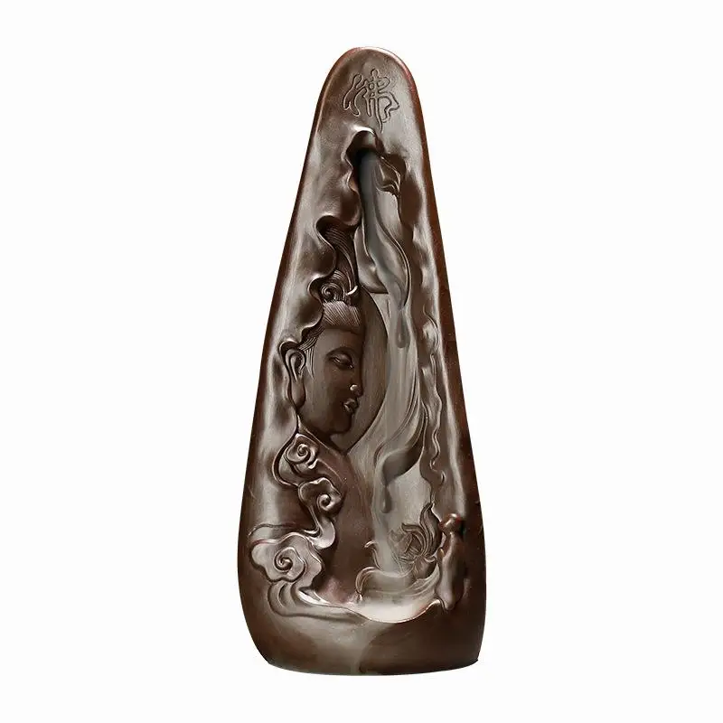 

chinese Zen Buddhism incense waterfall burner vintage lotus carving incense stick holder wierook houder Buddha censer Home Decor