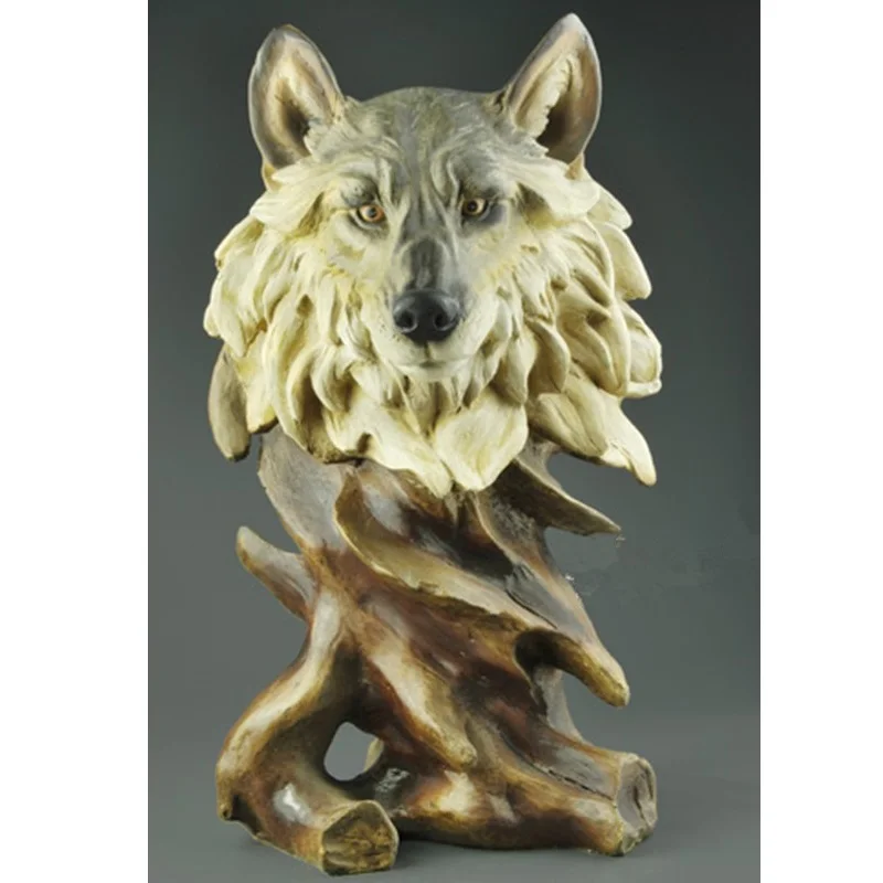 

Wolf decoration imitating wood carving creative Home Furnishing opening gift souvenir Wolf